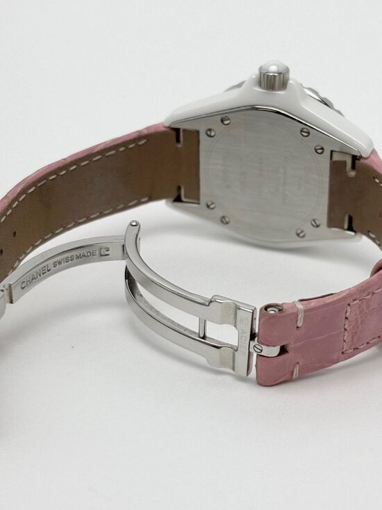Chanel Watch Quartz Pink Saffiano Ceramic White Silver Luxury main image 12